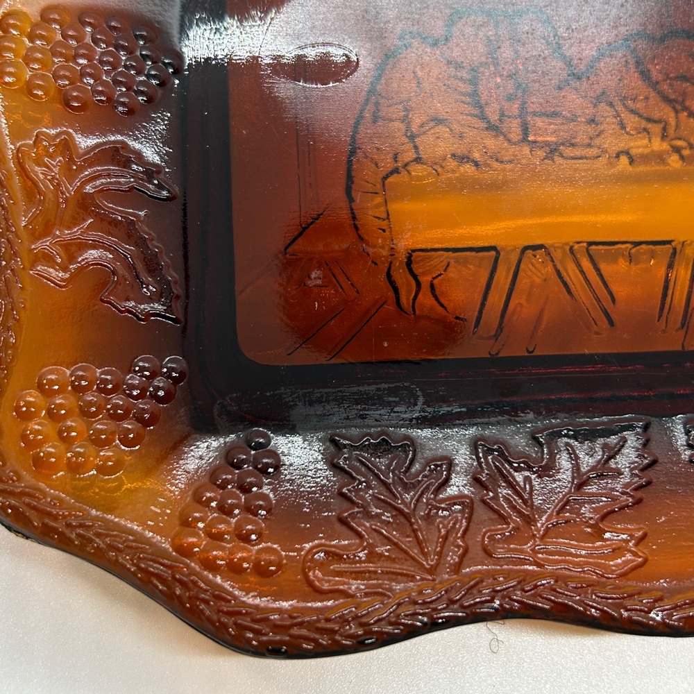 Indiana Glass Amberina Tiara Last Supper Tray serving Plate. 11 x 7 inches. - Picture 13 of 13